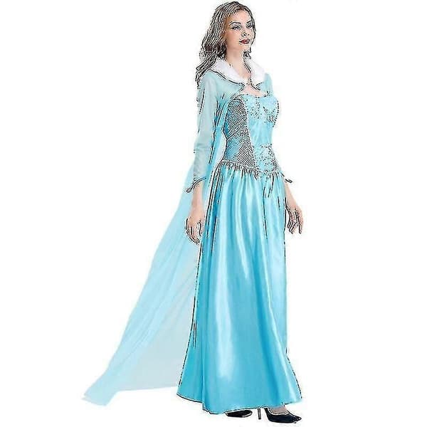 Voksen kvinde prinsesse Elsa kostume til jule-cosplay S