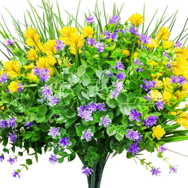 9 stk. Kunstige Blomster Udendørs UV-bestandige Udendørs Falske