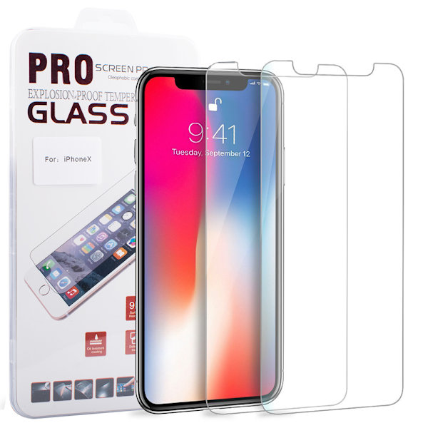 2 st iPhone X skärmskydd