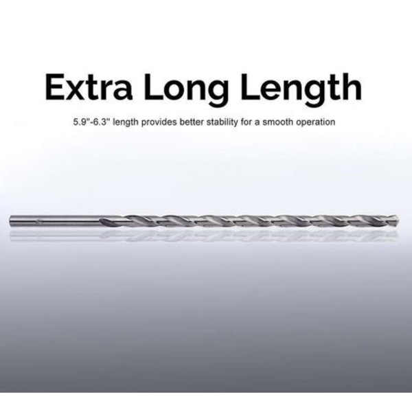 5 st extra långa raka skaft HSS borr 2-5 mm för trä plast