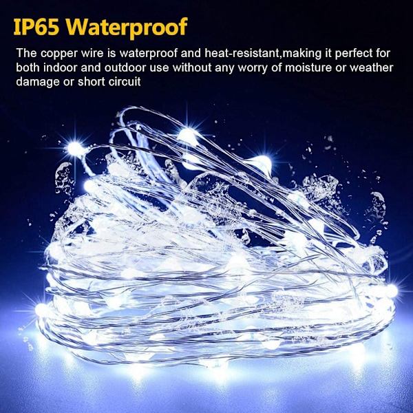 Set med 2 Solar String Lights 10m 100LED, IP65 Vattentät Fairy L