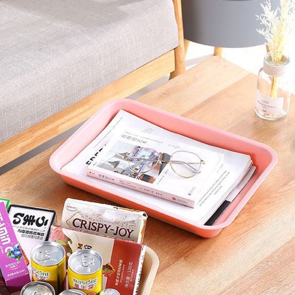 Rektangulära efterrätter/salladsrätter i plast, ultralätt hållbar pink