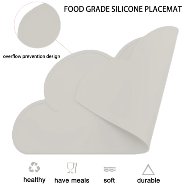 Børneplade - Silikone skyformet underlag skridsikkert underlag