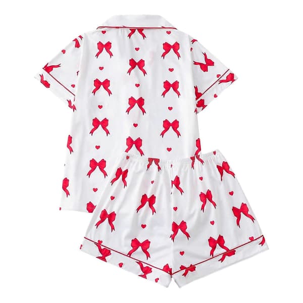 Valentinsdag Pyjamas Kvinder 2-delt Pyjamas Kvinder Søde Matchende Valentine Pjs Shorts Pyjamassæt[TT] M K