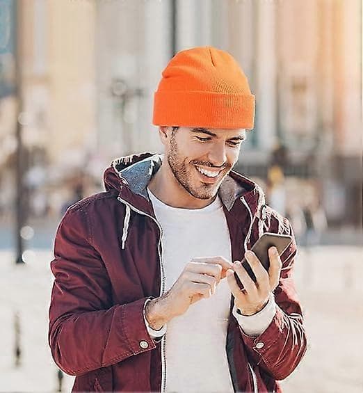 Mössa för män kvinnor Vinterhattar Mode Bekväma Mjuka Mössor orange