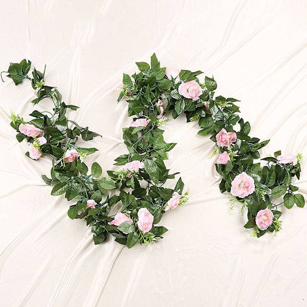 3 stykker kunstige blomsterranker, rosenrattan-dekorationer.
