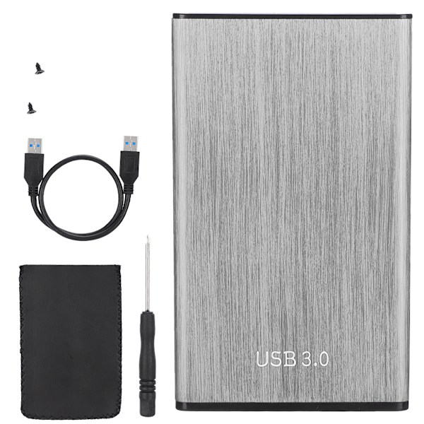 2,5-tums USB3.0 SATA Hårddisk Extern Låda för Vista / Windows2000 / ME / XP / WIN7 / WIN8 / WIN10 / Mac8.6 Silver