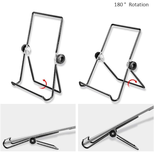 Foldbart tabletstativ med flere vinkler, universalt justerbart metalbordsstativ med 180° rotation til iPad 10,2", iPad Pro 11"/12,9" 2020/2018, iPad Air,