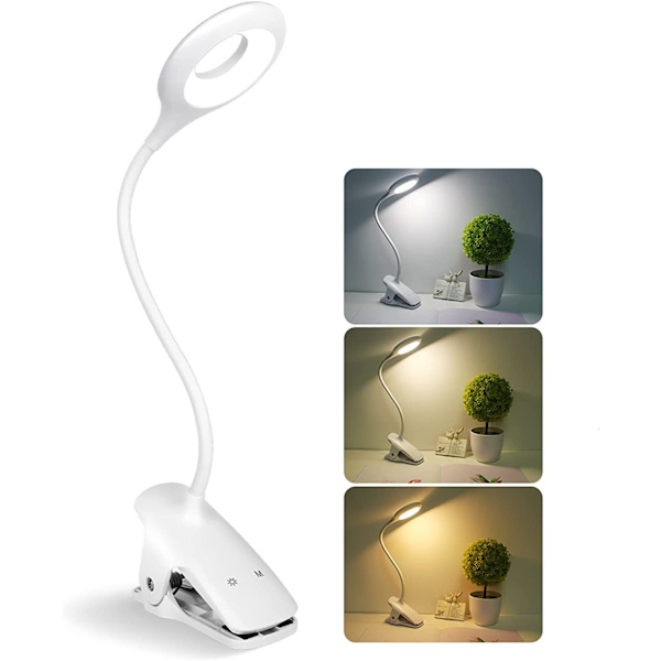 Semlos Leselampe, Drahtlose Klemmlampe, Klemmleuchte Wiederaufla white