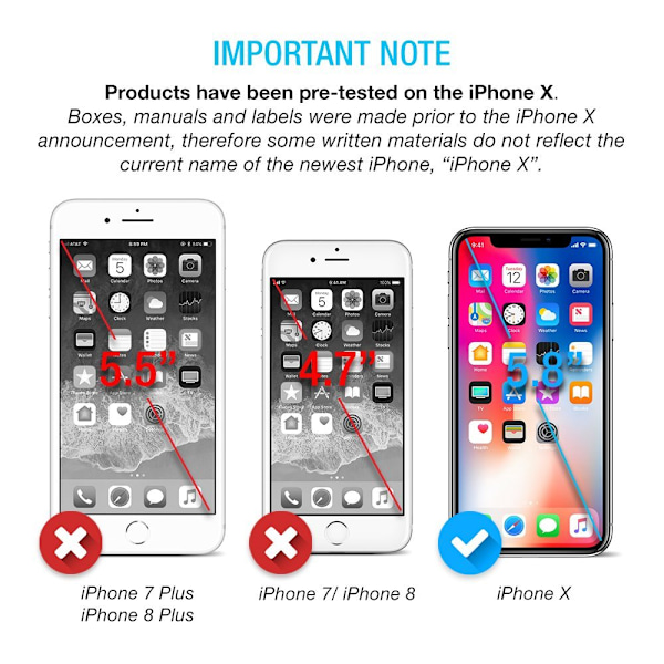 2 st iPhone X skärmskydd