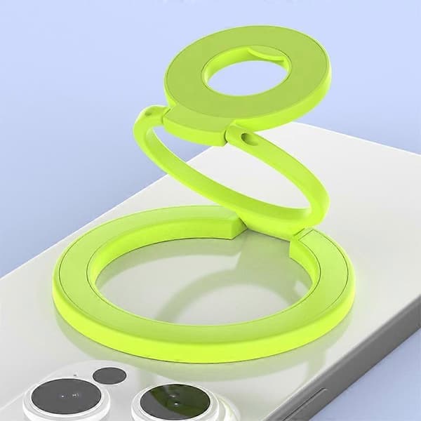 MagSafe dobbeltsidet magnetisk telefonholder foldbart stativ grebsbeslag til iPhone Fluorescent Green