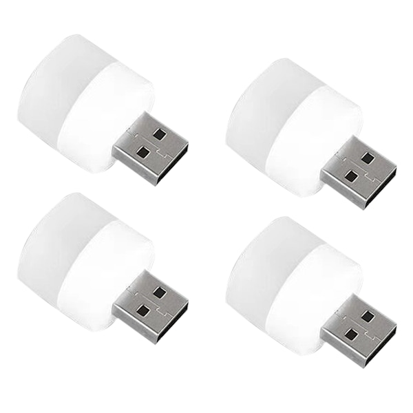 Natlampe med USB, mini LED pære, stikkontakttype, varm hvid