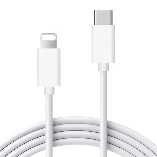 Opladerkabel til iPhone 14/13/12/11/Pro - Ekstra langt Lightning-opladerkabel, 2-pak, forstærkede stresspunkter til