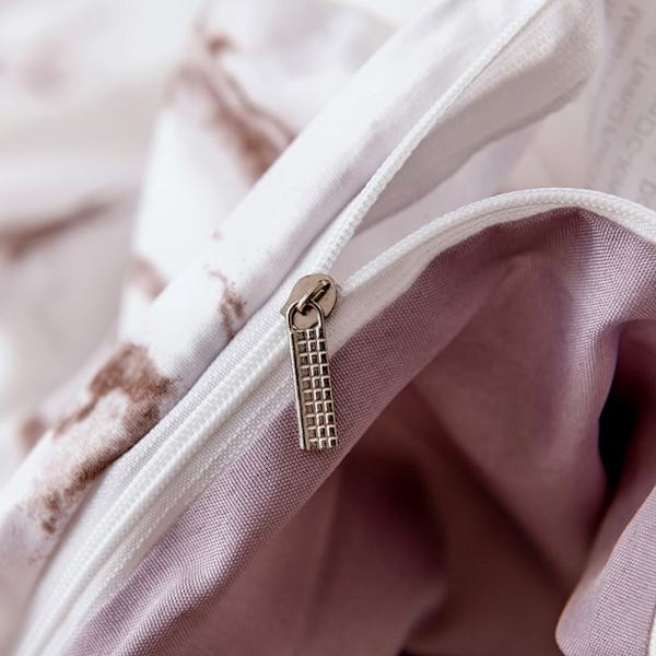3-delars set Marmorerat Polyester Sängkläder Täcke med Kuddfodral AU-Dubbel Storlek (Brun)