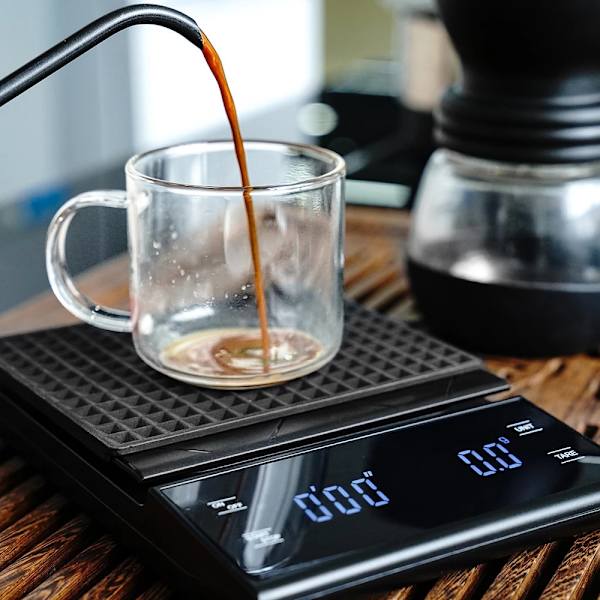 Kaffe skala med timer 0,1 g høj præcision hæld over dryp