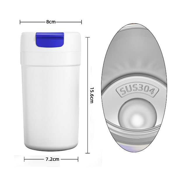 Rustfrit stål sportskedel, 480 ml rustfrit stål krus, egnet til studerende og kontorarbejdere.