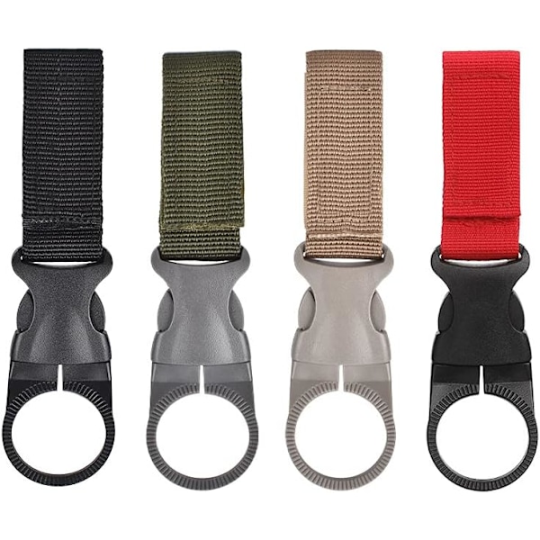 4 Pcs Outdoor Water Bottle Straps Buckle Clip Straps Water Bottle Holder Bag for Travel, Camping, Hiking and Outdoor Activities