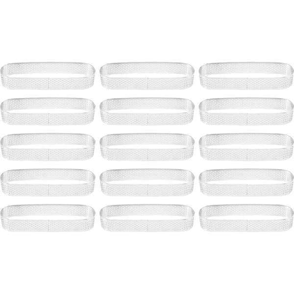 15-dele sæt ovale tærteforme, perforerede bageforme i rustfrit stål, rund ringform til mousse, tærter, quicher
