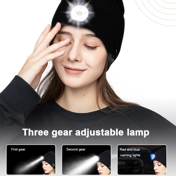 Bluetooth headset LED- cap Utomhus nattljus