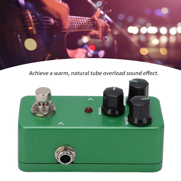 Gitarr Effektpedal OVERDIRVE Mini Enkelt Justerbar Musikinstrument Tillbehör Grön