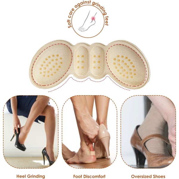 Anti-Slip Granulat Hälgrepp Liner Insert för skor också