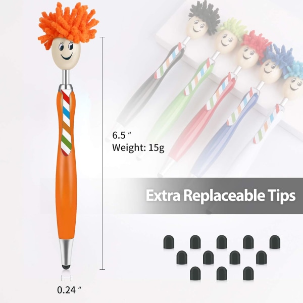 Stylus-penner for berøringsskjermer, 5 stk. kapasitive stylus-penner for barn til iPad, iPhone, nettbrett, Samsung Galaxy og alle universelle berøringsskjermenheter