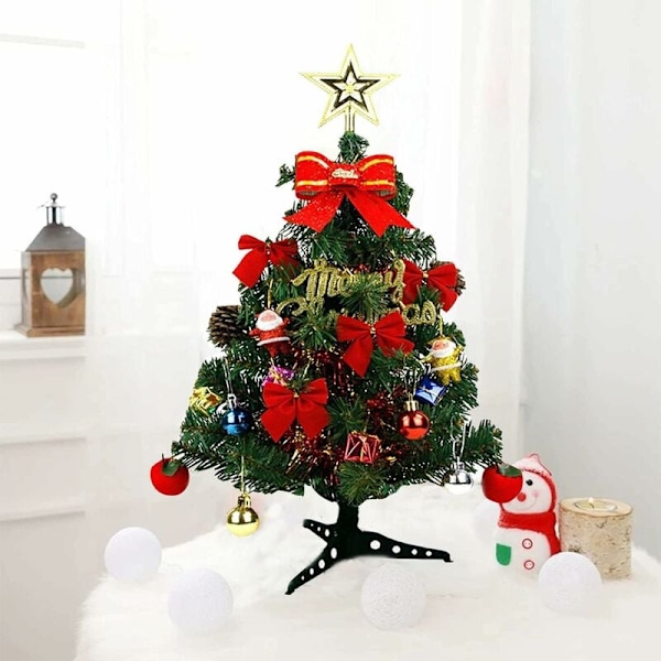 Mini Julgran för Julheminredning, Lättanvänd Konstgjord Julgran med Kompakt Design och Perfekt Visuell Effekt