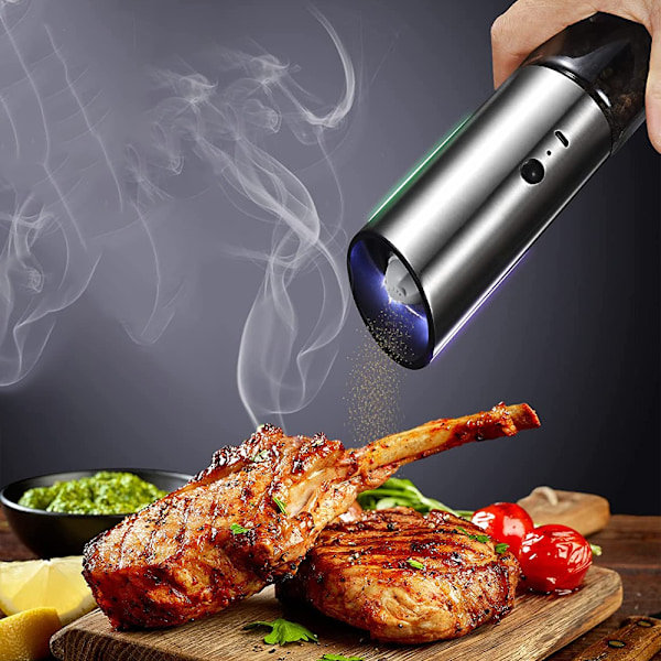 USB-oppladbart elektrisk salt- og pepperkvernsett, rustfritt