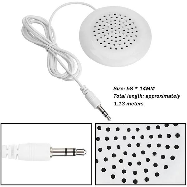 Högtalare under kudde; Pillow Talk sömn eller hypnoshögtalare med 3,5 mm jack