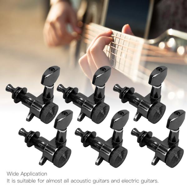 Låsbare Gitar Stemmeskruer, Forseglede Stemmeskruer, Maskinhoder, Musikktilbehør XFNHBK (6 stk. Venstre Stemmeskruer)