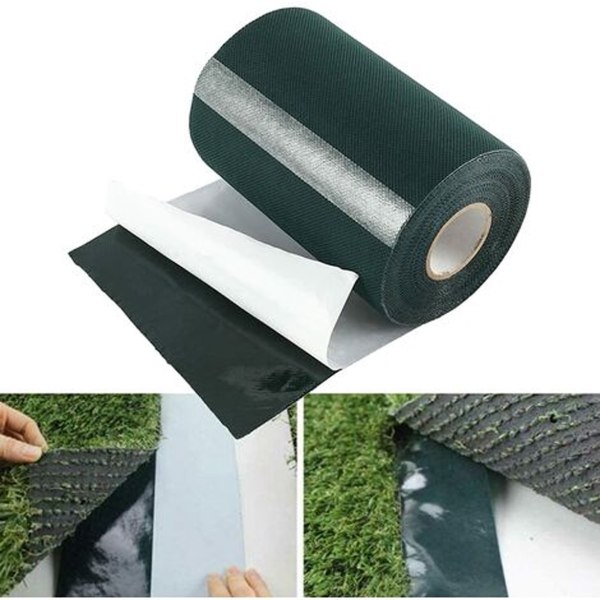 10m x 15cm plænetape selvklæbende tæppetape kunstgræssømmetape, græsplænetæppetape grønt fikserende plænesømtape