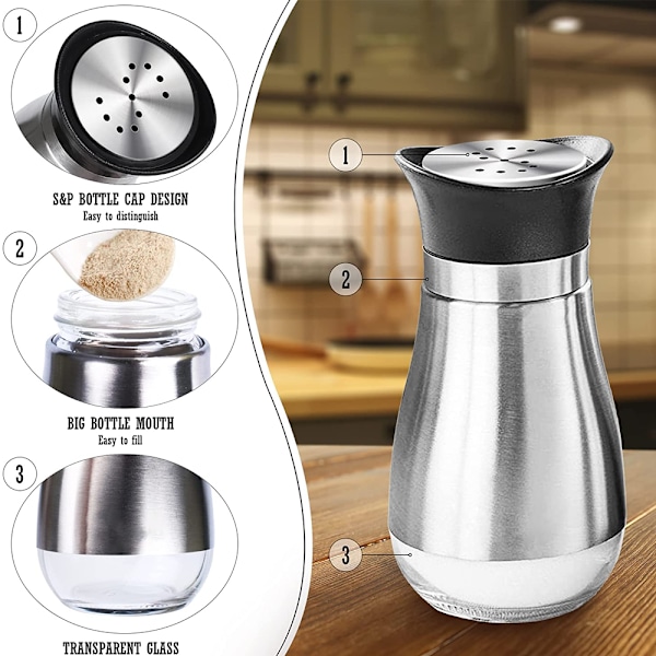 Salt och pepparkvarnar Elegant w/ Clear Glass Bottom | Compact