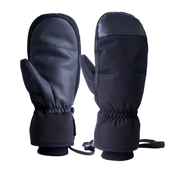 Sorte handsker Single board skihandsker Fem finger varm touch screen Vandtætte skihandsker
