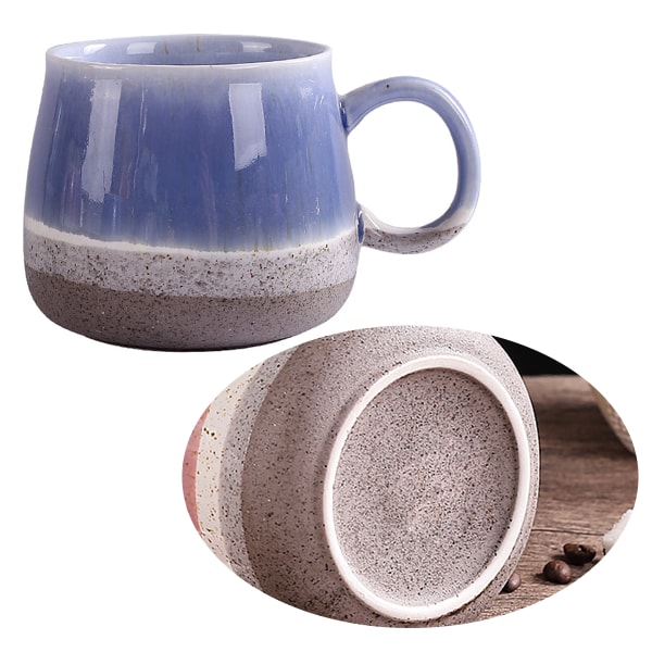 Keramisk stor latte kaffekopp set om 2 för latte, cappuccino, 400ml diskmaskin och mikrovågsugn säker.