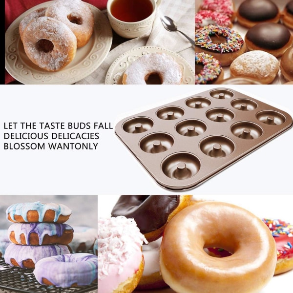 Héloise 12-koppars Non-Stick Donut Pan Bakform för Donutformade