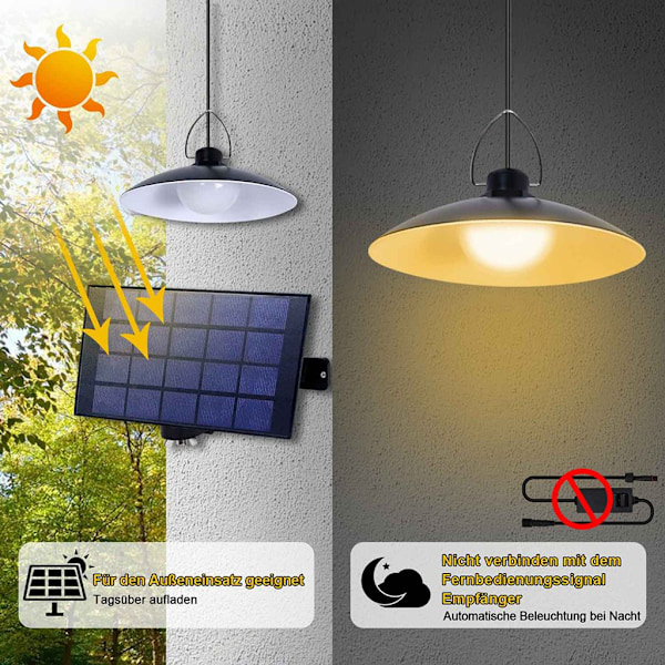 Hållbara solcellslampor för skjul, högeffektiv solpanel och inbyggt 3500Mh-batteri, flerfärgstemperatur och dimbara alternativ, för innergårdar