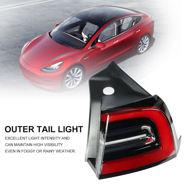 Ytre baklykt for bil 5 ledninger OEM-stil Vanntett bakbremselys erstatning for Tesla Model 3 Y 2020‑2022 Høyre 1502087 00 D