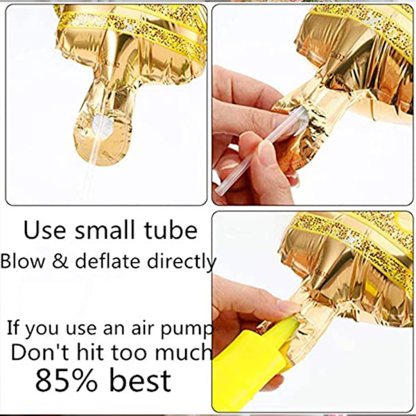 Aluminiumfolie 32 tum kronnummer ballonger gradientfärg födelse