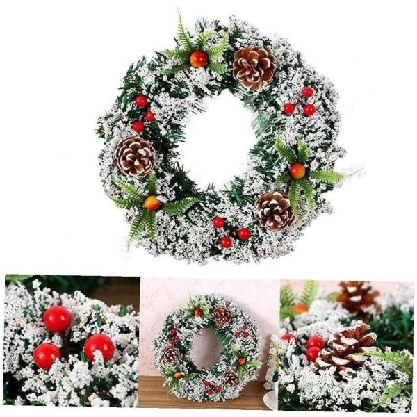 Håndlaget julekrans i kroneform
