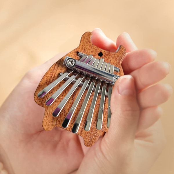 Mini Kalimba 8 tangenter Tum Piano Söt Bärbar Finger Piano Trä