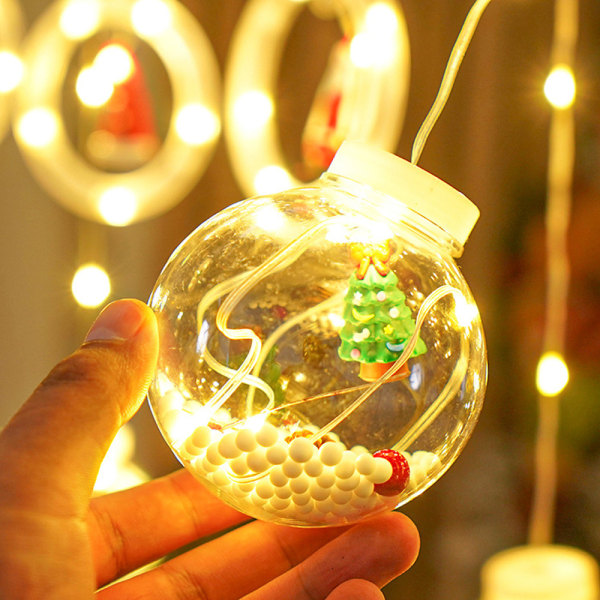 Juletræsgardinlys, LED-lys værelse varm dekoration