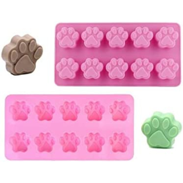 2 stk. værdifulde silikoneforme Mini Pet Paw Print Animal Paw Print