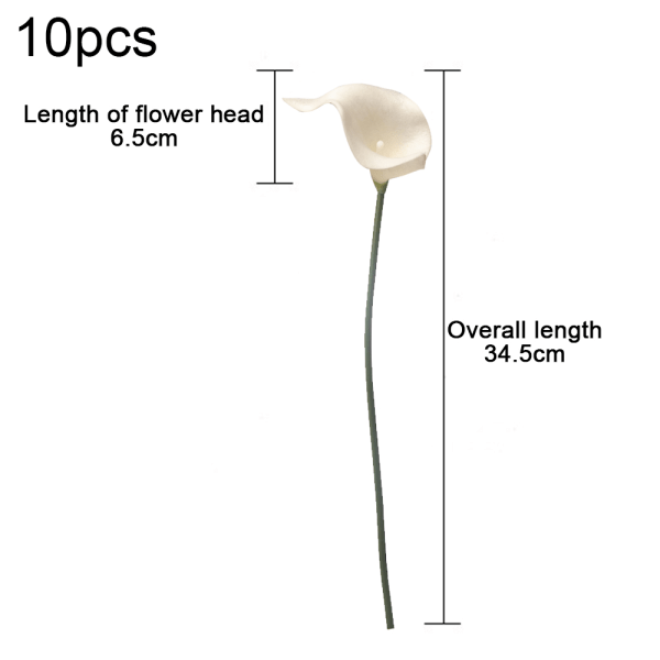 10 stk Calla Lily Kunstige Blomster Bukett for Bryllup Brud