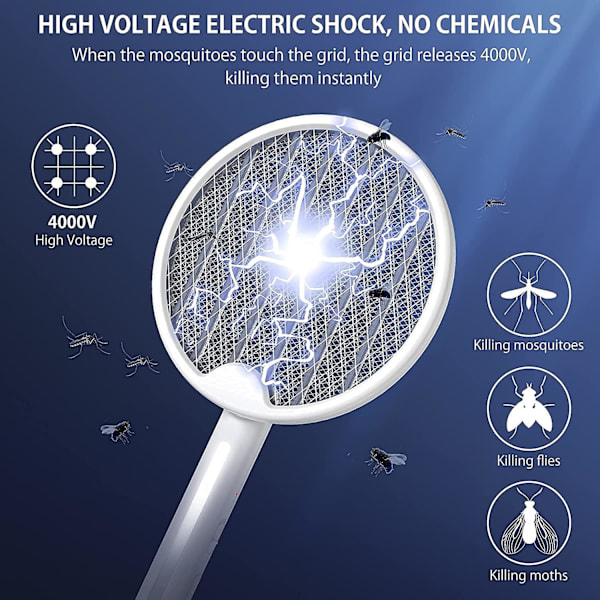 Flashvin Bug Zapper Racket, Elektrisk flugsmällare med krok och