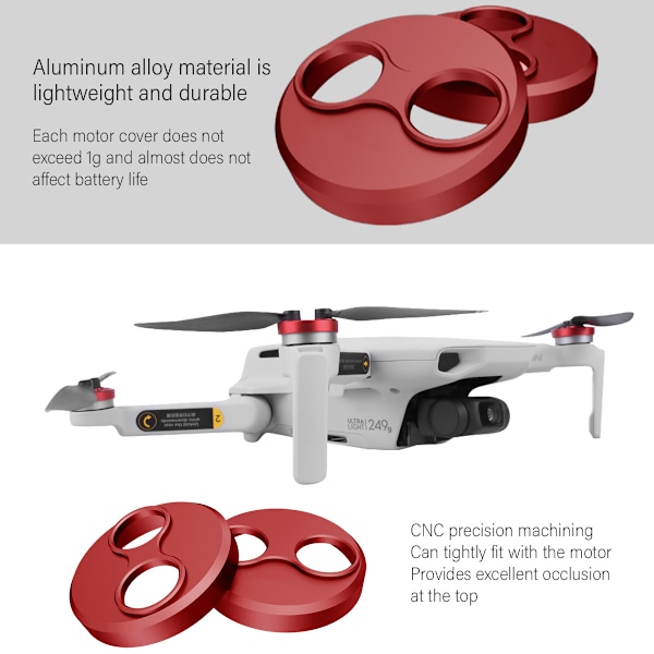 4 kpl Mini 2 moottorin suojakannen suojus DJI Mini 2/Mini SE -tarvikkeille, vedenpitävä pölytiivis alumiinimoottorin suojus