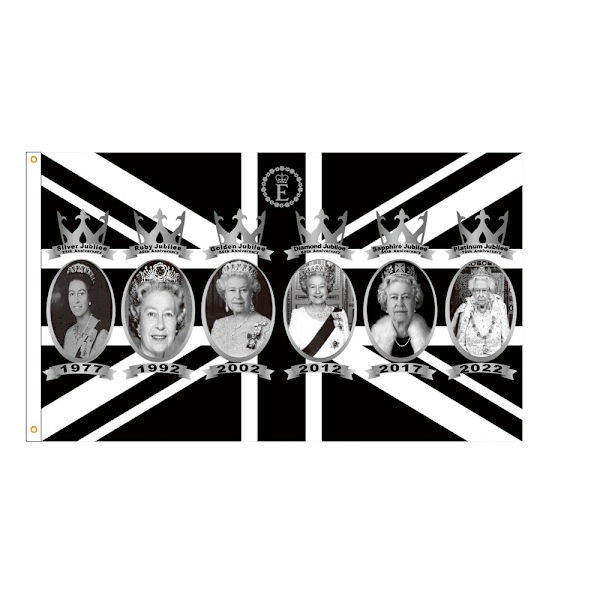 Hennes Majestäts flagga, minnesmärke över Storbritanniens drottning F