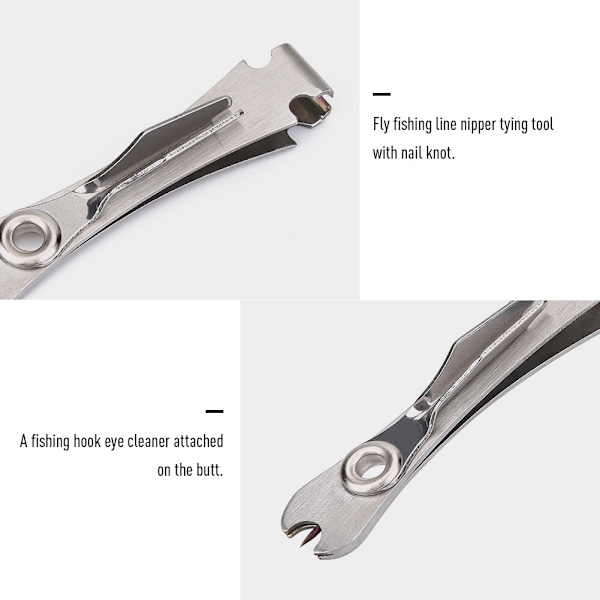 Fluefiskeri Lineklip Cutter Nipper Snips Værktøjer Fiskeri Tackle Tilbehør, Sølv