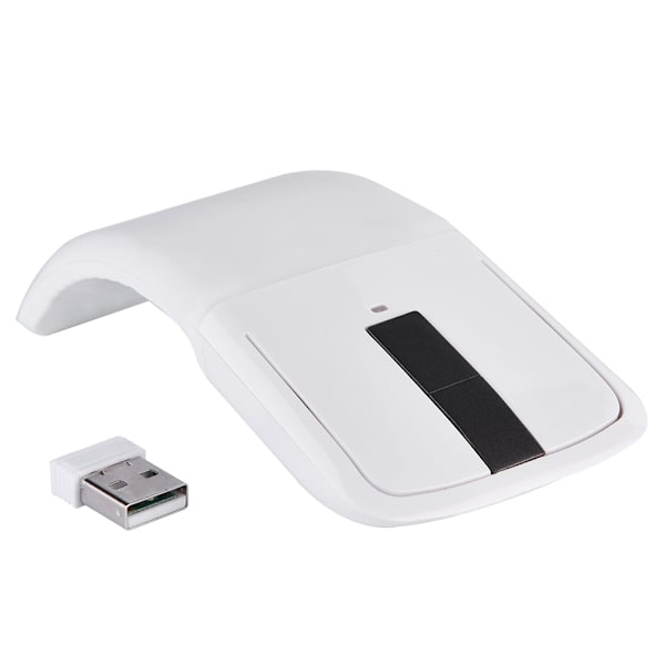 2.4GHz Foldbar Trådløs Bue Touch Mus Mus   USB Modtager Til pc NoteBook Smart TV Hvid