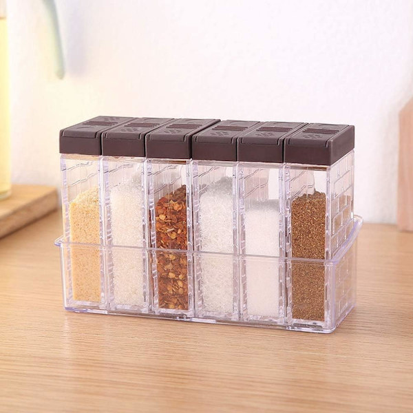 ProLeo 6-pack salt- och pepparkvarn kryddbox plast