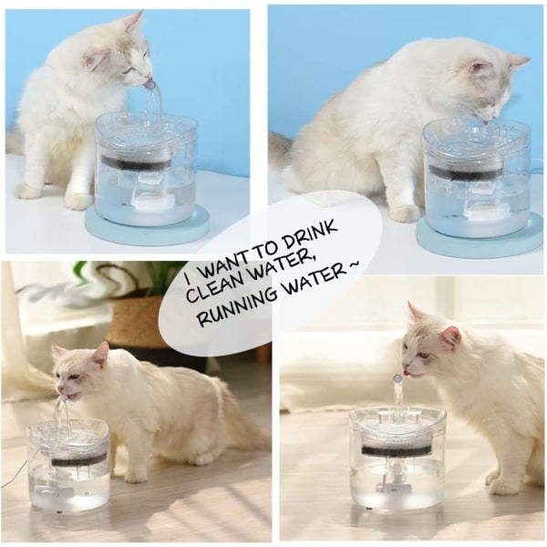 Cat Fountain Pet Dog Water Dispenser, Clear Large Filtered Cats D